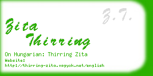 zita thirring business card